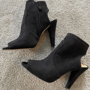 Michael Kors suede like peep toe booties